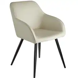 Netto Marken-Discount tectake Esszimmerstuhl, gepolstert mit Stoffbezug, schwarze Stahlbeine, 58 x 62 x 82 cm Angebot