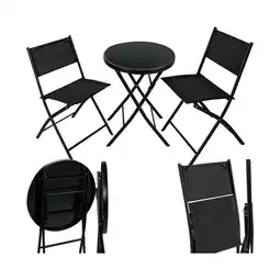 Netto Marken-Discount tectake Bistro-Set, klappbar, für 2 Personen, UV-beständig, Tisch mit Sicherheitsglasplatte Angebot
