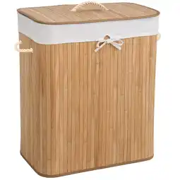 Netto Marken-Discount tectake Wäschekorb, aus Bambus, herausnehmbarer Wäschesack, 2 Tragegriffe, 53 x 33,5 x 63 cm Angebot