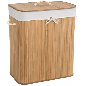 Netto Marken-Discount tectake Wäschekorb, aus Bambus, herausnehmbarer Wäschesack, 2 Tragegriffe, 53 x 33,5 x 63 cm Angebot
