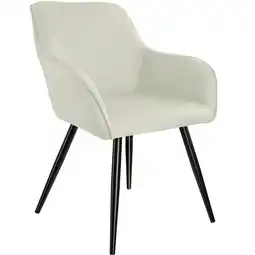 Netto Marken-Discount tectake Esszimmerstuhl, gepolstert, in Leinenoptik, schwarze Stahlbeine, 58 x 62 x 82 cm Angebot