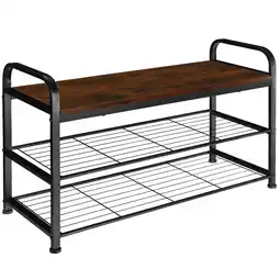Netto Marken-Discount tectake Schuhregal, Industrial Style, Ablage und 2 Gitterablagen, 91 x 36 x 55 cm Angebot