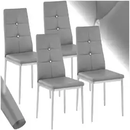 Netto Marken-Discount tectake Set Esszimmerstuhl, gepolstert mit Kunstlederbezug, schlanke Stahlbeine, 40 x 42 x 97 cm Angebot