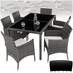 Netto Marken-Discount tectake Rattan Sitzgruppe, für 6 Personen, UV-beständig, inklusive Schutzhülle Angebot
