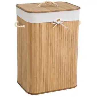 Netto Marken-Discount tectake Wäschekorb, aus Bambus, herausnehmbarer Wäschesack, 2 Tragegriffe, 42 x 31,5 x 60 cm Angebot