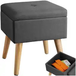 Netto Marken-Discount tectake Sitzhocker mit Stauraum, quadratisch, in Leinenoptik, 32,5 x 32,5 x 36,5 cm Angebot