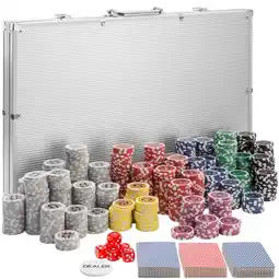 Netto Marken-Discount tectake Pokerset, 1000 farbige Chips, 5 Würfel, inklusive verschließbarer Aluminiumkoffer Angebot