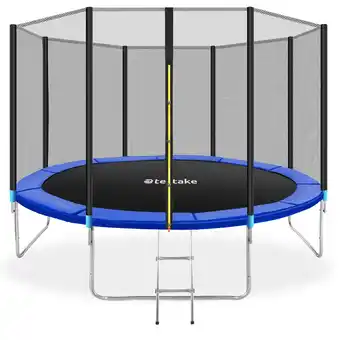 Netto Marken-Discount tectake Trampolin, Ø 396 cm,  GS zertifiziert, Randabdeckung, inklusive Einstiegsleiter Angebot