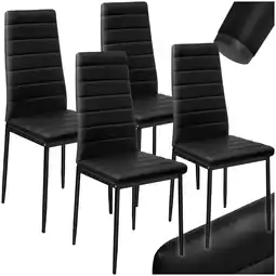 Netto Marken-Discount tectake Set Esszimmerstuhl, gepolstert mit Kunstlederbezug, schlanke Stahlbeine, 45 x 48 x 98,5 cm Angebot