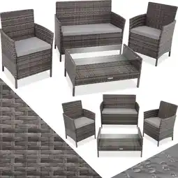 Netto Marken-Discount tectake Rattan Sitzgruppe, für 4 Personen, UV-beständig, einfacher Aufbau Angebot