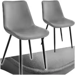Netto Marken-Discount tectake Set Stuhl, gepolstert, in Samtoptik, schwarze Stahlbeine, 48 x 59 x 82,5 cm Angebot