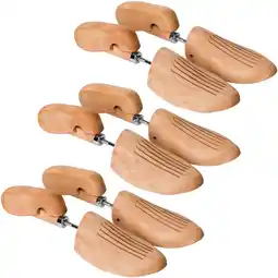 Netto Marken-Discount tectake 3 Paar Schraubspanner, aus Lotusholz, Verhinderung von Gehfalten, gute Luftzirkulation Angebot