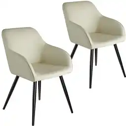Netto Marken-Discount tectake 2er Set Esszimmerstuhl, gepolstert mit Stoffbezug, schwarze Stahlbeine, 58 x 62 x 82 cm Angebot