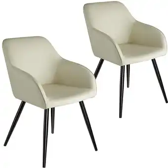 Netto Marken-Discount tectake 2er Set Esszimmerstuhl, gepolstert mit Stoffbezug, schwarze Stahlbeine, 58 x 62 x 82 cm Angebot