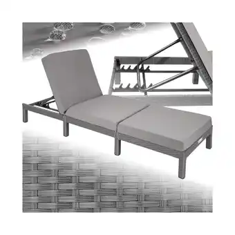 Netto Marken-Discount tectake Rattan Sonnenliege, widerstandsfähig, 6-fach verstellbare Rückenlehne, 196 x 66 x 27 cm Angebot