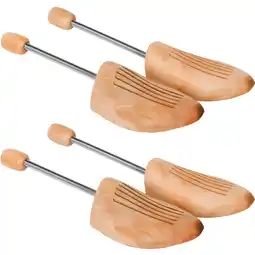 Netto Marken-Discount tectake 2 Paar Spiral-Schuhspanner, aus Lotusholz, Verhinderung von Gehfalten, gute Luftzirkulation Angebot