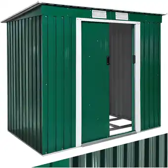 Netto Marken-Discount tectake Gartenhaus mit Pultdach, aus Stahl, praktische Schiebetür, 213 x 130 x 173 cm Angebot