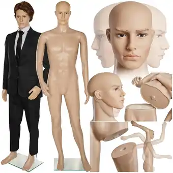 Netto Marken-Discount tectake Schaufensterpuppe, aus Kunststoff, lebensechte Proportionen, Glasplatte mit Wadendorn Angebot