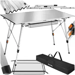 Netto Marken-Discount tectake Campingtisch, faltbar, höhenverstellbar, 120 x 70,5 x 58 – 79 cm Angebot