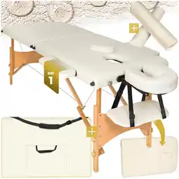 Netto Marken-Discount tectake 2 Zonen Massageliege-Set, Breite 61 cm, Polsterung 5 cm, mit Holzgestell, 210 x 95 x 84 cm Angebot