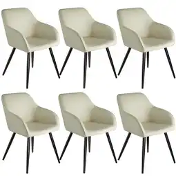 Netto Marken-Discount tectake 6er Set Esszimmerstuhl, gepolstert mit Stoffbezug, schwarze Stahlbeine, 58 x 62 x 82 cm Angebot