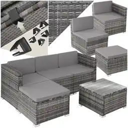 Netto Marken-Discount tectake Rattan Lounge, für 3 bis 4 Personen, UV-beständig, variabel aufstellbar Angebot