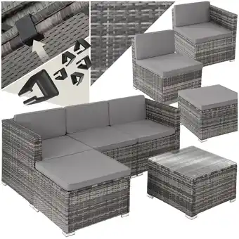 Netto Marken-Discount tectake Rattan Lounge, für 3 bis 4 Personen, UV-beständig, variabel aufstellbar Angebot