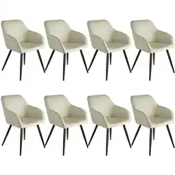 Netto Marken-Discount tectake 8er Set Esszimmerstuhl, gepolstert mit Stoffbezug, schwarze Stahlbeine, 58 x 62 x 82 cm Angebot