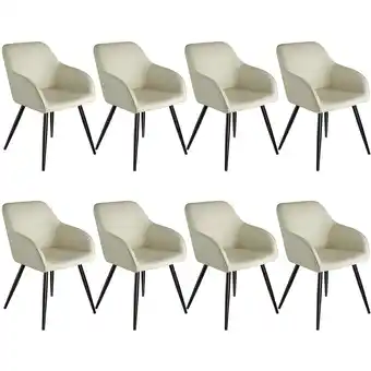 Netto Marken-Discount tectake 8er Set Esszimmerstuhl, gepolstert mit Stoffbezug, schwarze Stahlbeine, 58 x 62 x 82 cm Angebot