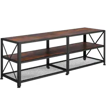 Netto Marken-Discount tectake TV-Regal, Industrial Style, 3 offene Etagen, seitliche X-Streben, 141 x 41,5 x 50,5 cm Angebot