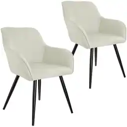 Netto Marken-Discount tectake 2er Set Esszimmerstuhl, gepolstert, in Leinenoptik, schwarze Stahlbeine, 58 x 62 x 82 cm Angebot