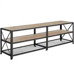 Netto Marken-Discount tectake TV-Regal, Industrial Style, 3 offene Etagen, seitliche X-Streben, 161 x 41,5 x 50,5 cm Angebot