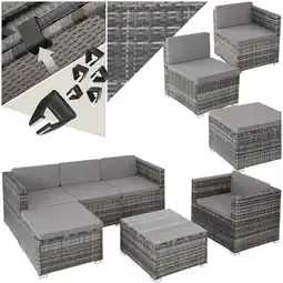 Netto Marken-Discount tectake Rattan Lounge, für 4 bis 5 Personen, UV-beständig, variabel aufstellbar Angebot