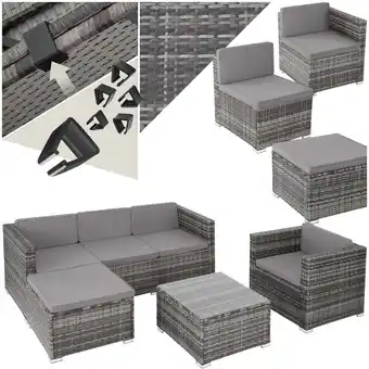 Netto Marken-Discount tectake Rattan Lounge, für 4 bis 5 Personen, UV-beständig, variabel aufstellbar Angebot