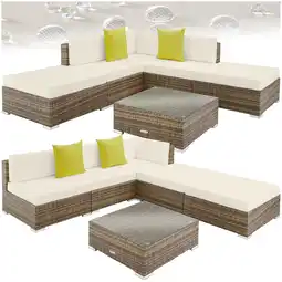 Netto Marken-Discount tectake Rattan Lounge, mit Aluminiumgestell, UV-beständig, mit Sicherheitsglasplatte Angebot