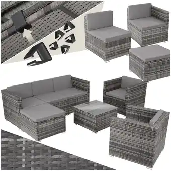 Netto Marken-Discount tectake Rattan Lounge, für 5 bis 6 Personen, UV-beständig, variabel aufstellbar Angebot