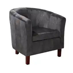 Netto Marken-Discount riess-ambiente Sessel HEMINGWAY - dunkelgrau Samt Armlehnen Cocktailsessel Rundum Bezug Massivholz Angebot