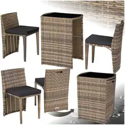 Netto Marken-Discount tectake Rattanset, mit Aluminiumgestell, wetterfest und UV-beständig, zusammenschiebbar Angebot
