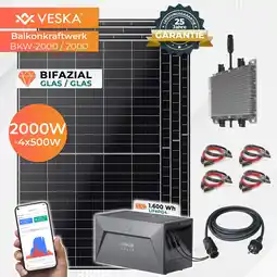 Netto Marken-Discount VESKA Solaranlage 2000/2000W Bifazial und 1,6 kWh Batteriespeicher Angebot