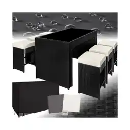 Netto Marken-Discount tectake Rattan Barset, mit Aluminiumgestell, wetterfest und UV-beständig, 2 Bezugssets Angebot