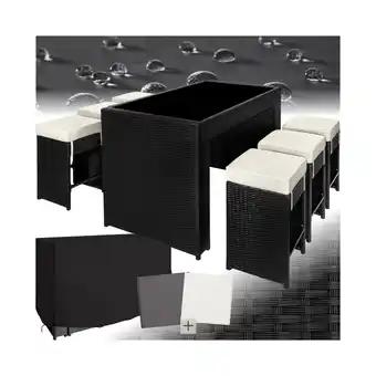 Netto Marken-Discount tectake Rattan Barset, mit Aluminiumgestell, wetterfest und UV-beständig, 2 Bezugssets Angebot