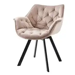 Netto Marken-Discount riess-ambiente Stuhl THE DUTCH COMFORT - drehbar greige Samt mit Armlehnen Modern Design Metallbeine Angebot