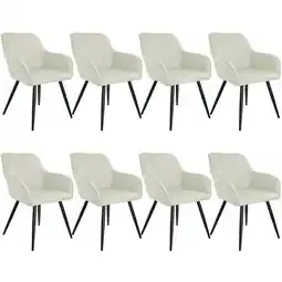 Netto Marken-Discount tectake 8er Set Esszimmerstuhl, gepolstert, in Leinenoptik, schwarze Stahlbeine, 58 x 62 x 82 cm Angebot