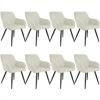 Netto Marken-Discount tectake 8er Set Esszimmerstuhl, gepolstert, in Leinenoptik, schwarze Stahlbeine, 58 x 62 x 82 cm Angebot