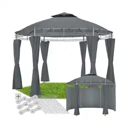 Netto Marken-Discount tectake Gartenpavillon, Ø 3,5 m, Doppeldachsystem, inklusive Spannseilen und Heringen Angebot