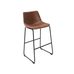 Netto Marken-Discount riess-ambiente Barstuhl DJANGO - vintage braun mit Eisengestell Rundum Bezug pflegeleicht Microfaser Angebot