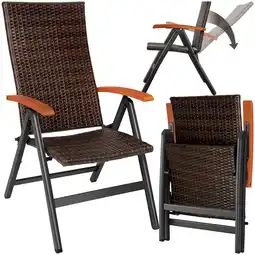 Netto Marken-Discount tectake Rattanstuhl, mit Aluminiumgestell, wetterfest und UV-beständig, 58 x 72 x 108 cm Angebot