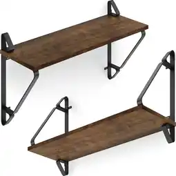 Netto Marken-Discount tectake 2er Set Wandregal, Industrial Style, Belastbarkeit je Regal 15 kg, 60 x 20 x 33,5 cm Angebot