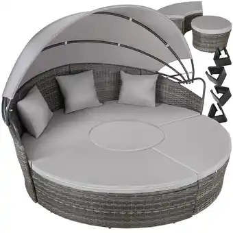 Netto Marken-Discount tectake Rattan Sonneninsel, widerstandsfähig, klappbares Sonnendach, variabel aufstellbar Angebot
