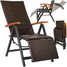 Netto Marken-Discount tectake Rattanstuhl, mit Aluminiumgestell, wetterfest und UV-beständig, 58 x 77 x 113 cm Angebot